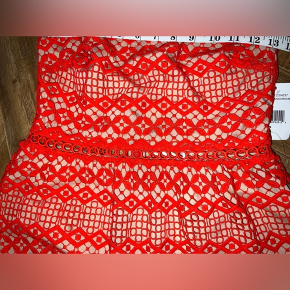 Adelyn Rae Alana Crochet Lace Midi Dress - size small -NWT-mandarin red/stunning - Picture 6 of 16